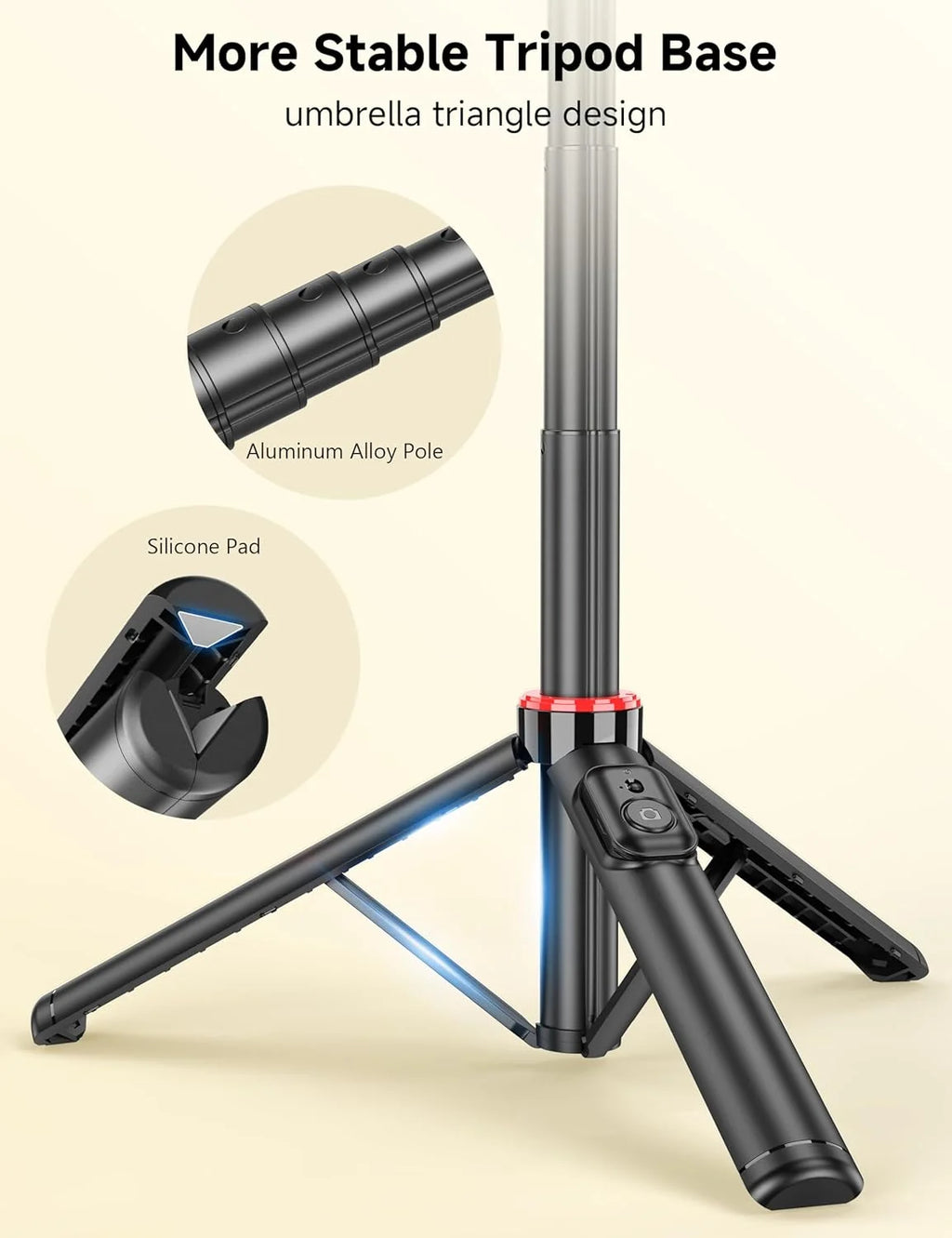 Phone Tripod, 51'' Extendable Tripod for Iphone with Remote & Phone Stand, Compatible with Iphone/Android/Video Recording/Vlog