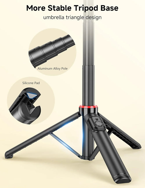 Phone Tripod, 51'' Extendable Tripod for Iphone with Remote & Phone Stand, Compatible with Iphone/Android/Video Recording/Vlog